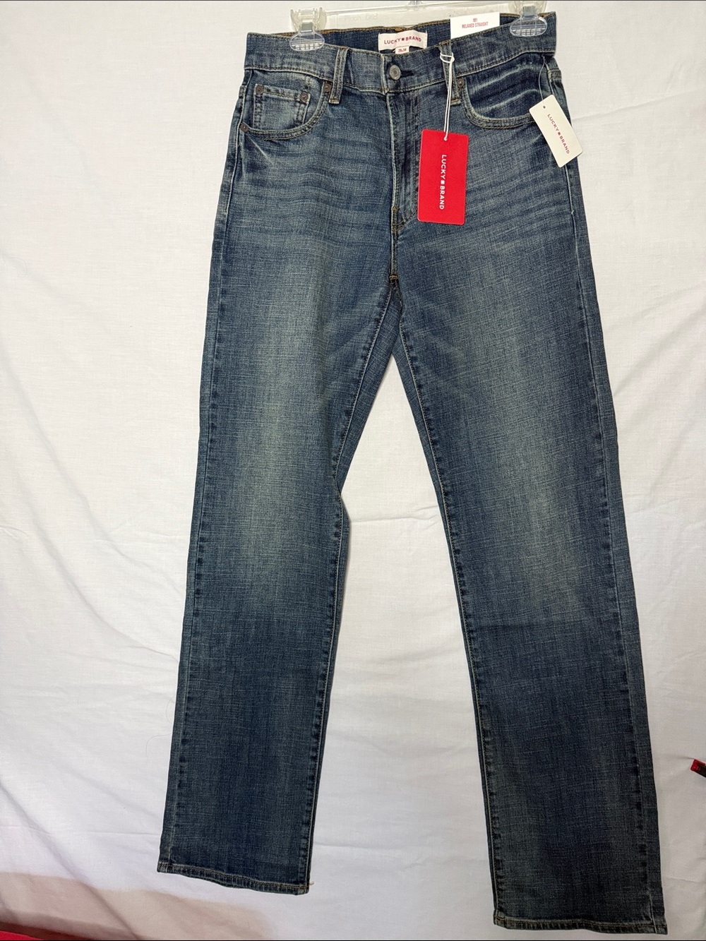 Lucky Brand Straight Leg Jeans in Faded Blue Wash